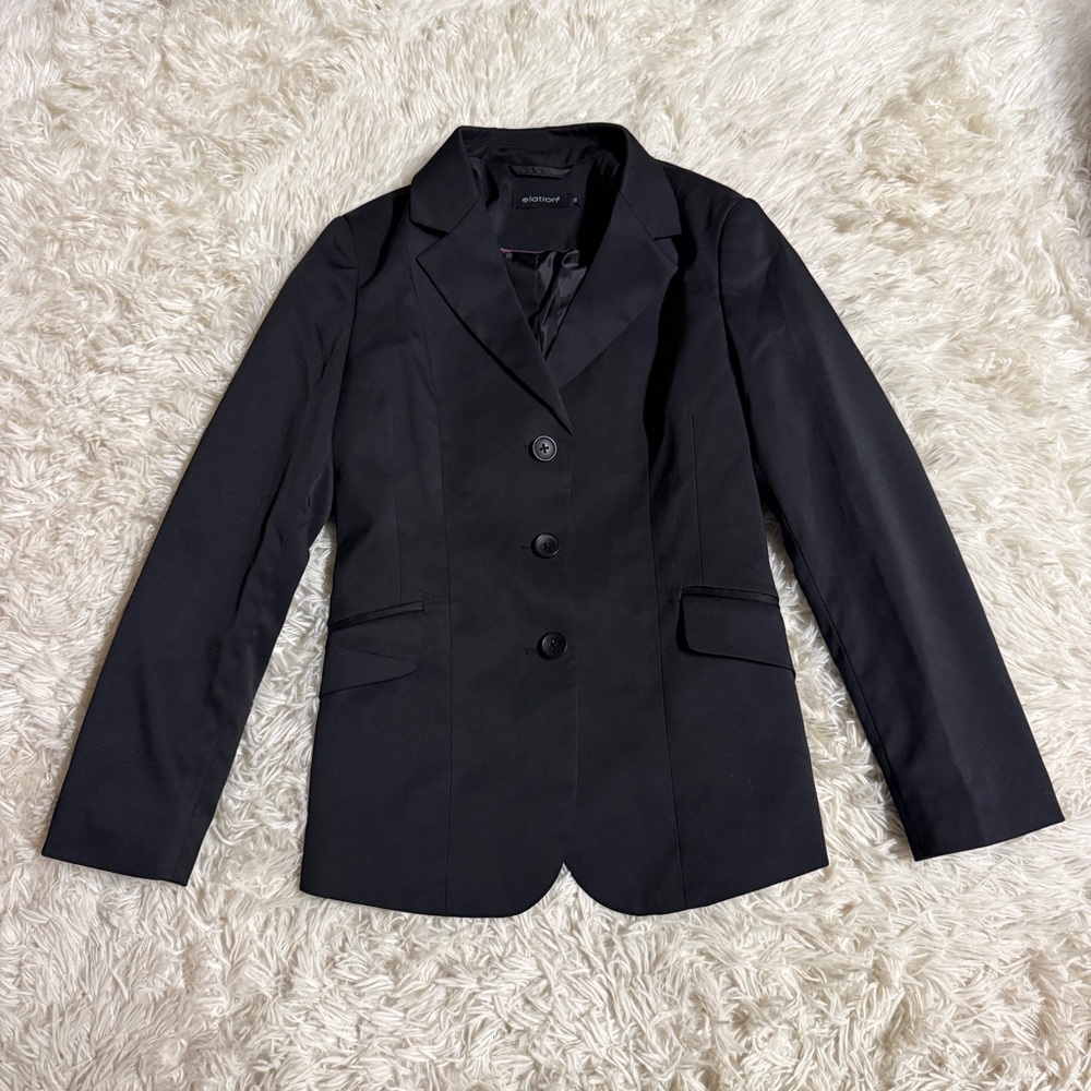 Child’s Size 14 Black Elation Horseback Riding Show Coat. Good Condition.
